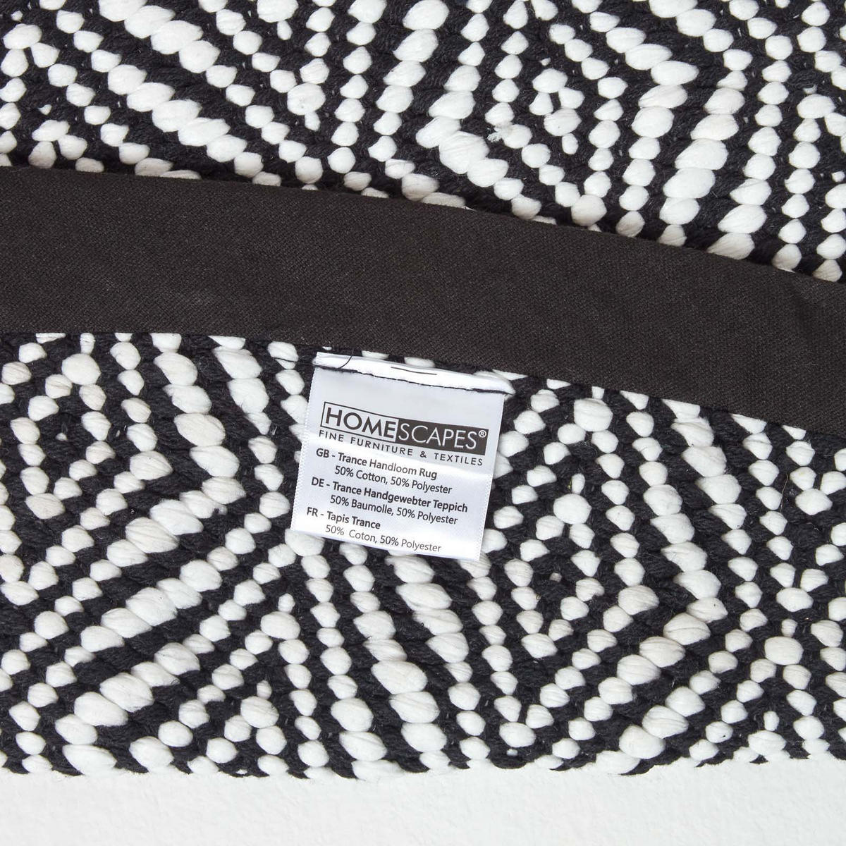 HANDWEBTEPPICH Trance rund 150 cm, geometrisch gemustert - Schwarz, Textil (150/150cm) - Homescapes