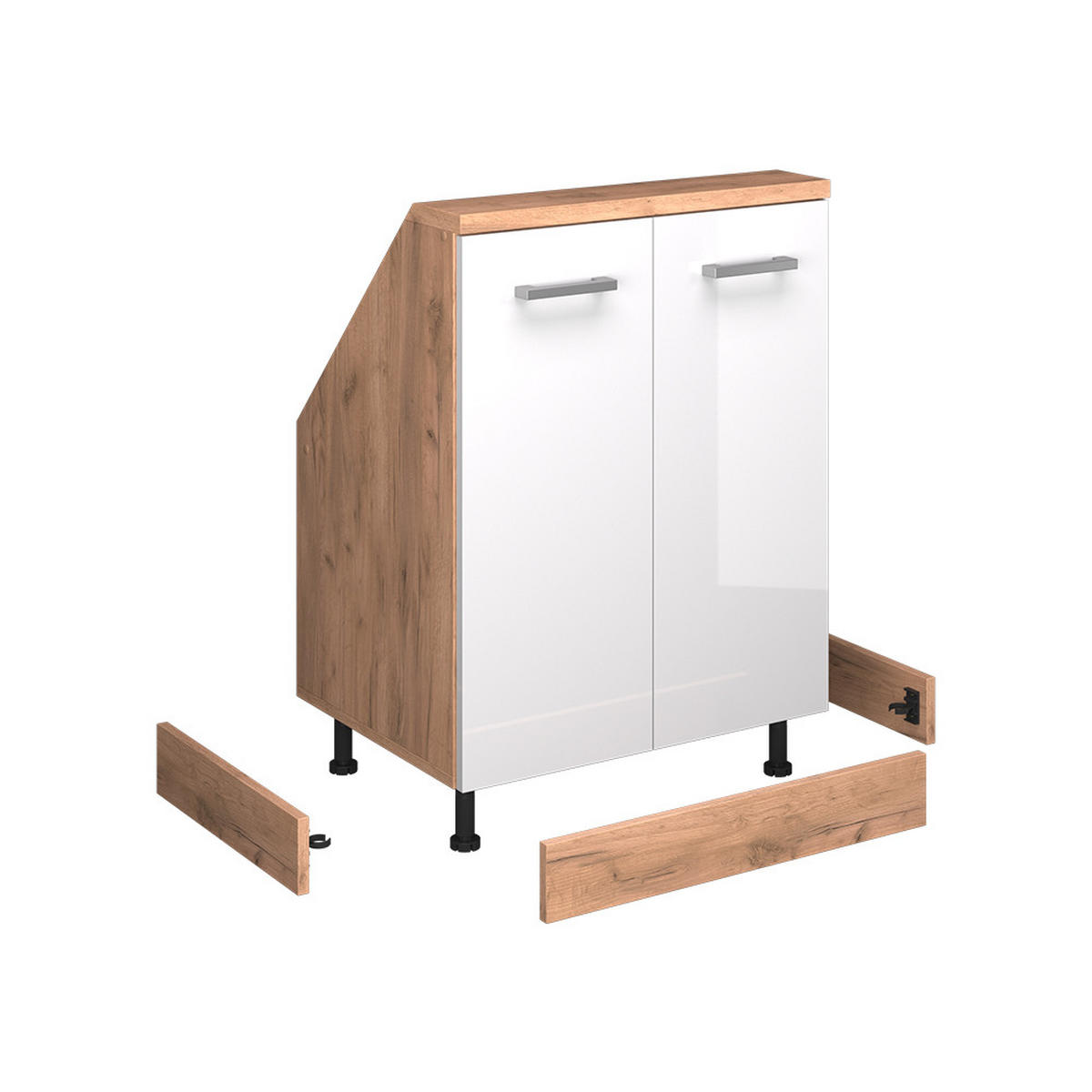 SOKLOVÝ PANEL R-Line, Zlatý mocný dub/Zlatý mocný dub, 42.3 cm Sada 2 kusů - barva dubu, kompozitní dřevo (42.3/9.6/1.6cm) - Vicco