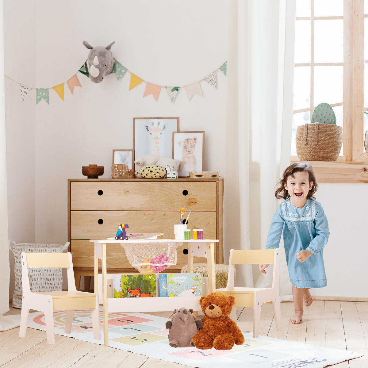 3-TLG.KINDERSITZGRUPPE - Weiß, Holzwerkstoff (55/51/69cm) - Relaxdays