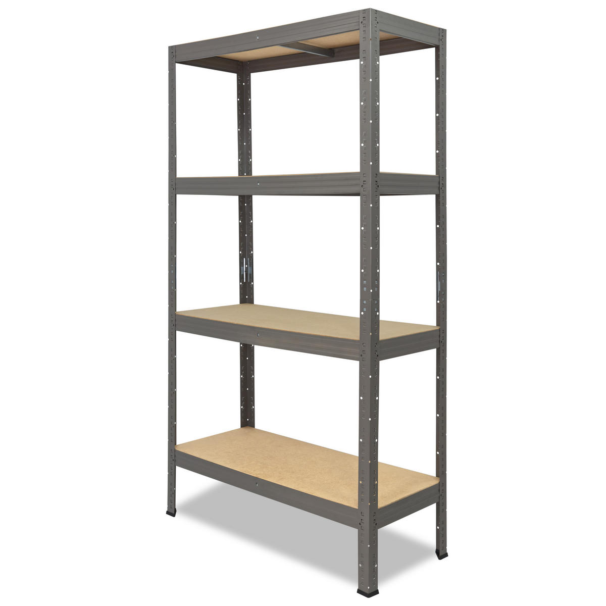 SCHWERLASTREGAL PRO 180x75x40 cm in grau mit 4 Böden und 200 kg Traglast pro Boden - Grau, Metall (75/180/40cm) - shelfplaza