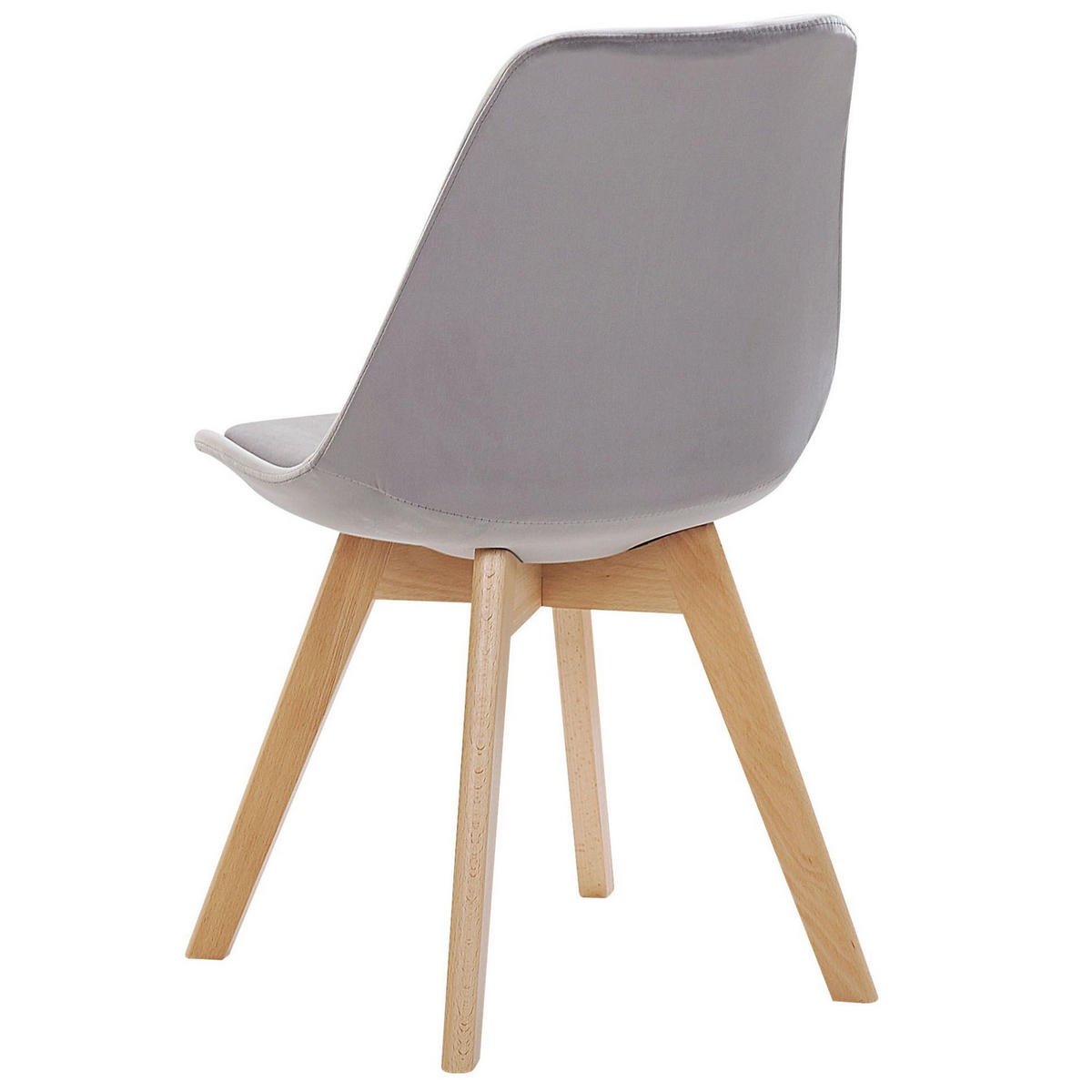 STUHL 2er-Set Samtstoff Grau Dakota - Grau, Holz/Textil (47/82/57cm) - Beliani