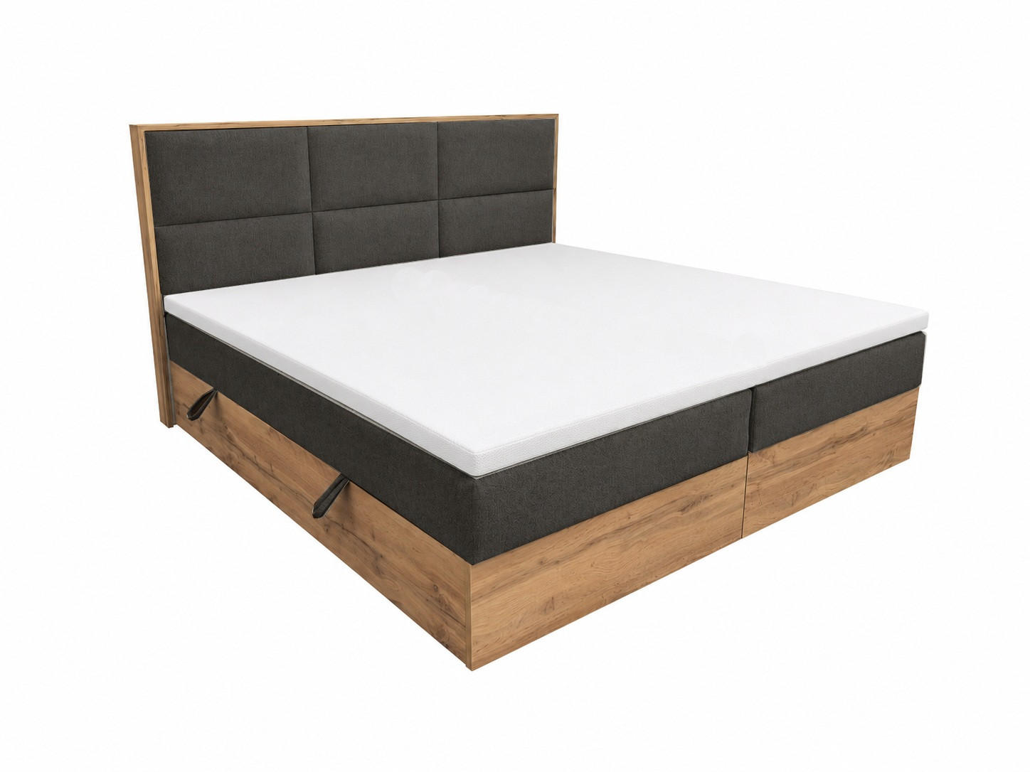 BOXSPRINGBETT Loly 180x200 cm H4 Taschenfederkern Anthrazit - Anthrazit, Textil (180/200cm) - KS Home Concept