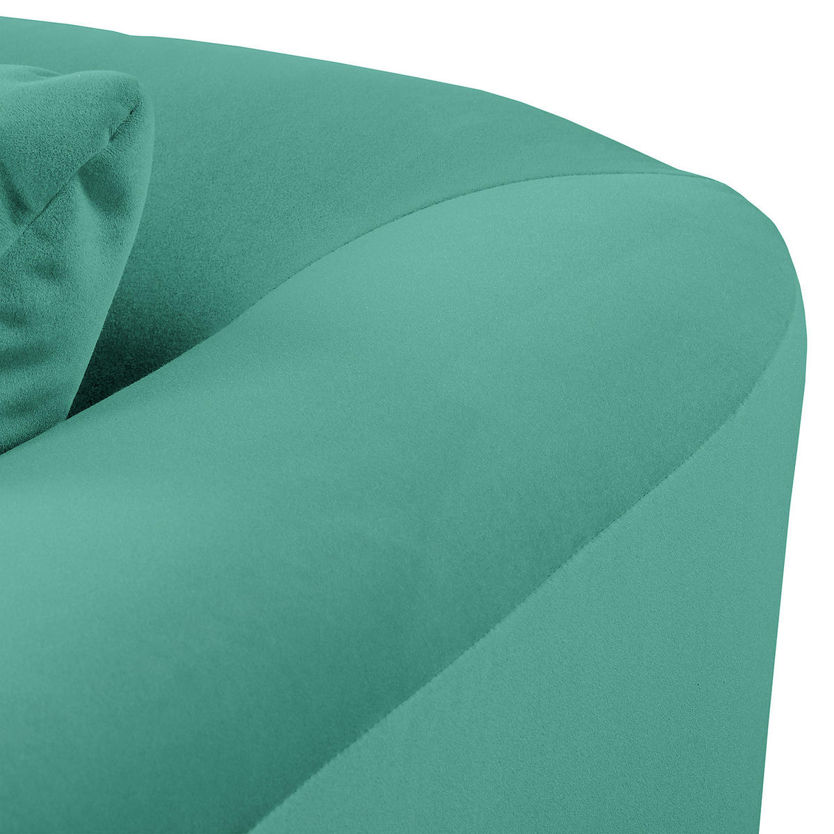 BIGSOFA - Türkis/Braun, Holz/Textil (250/80/125cm) - home24