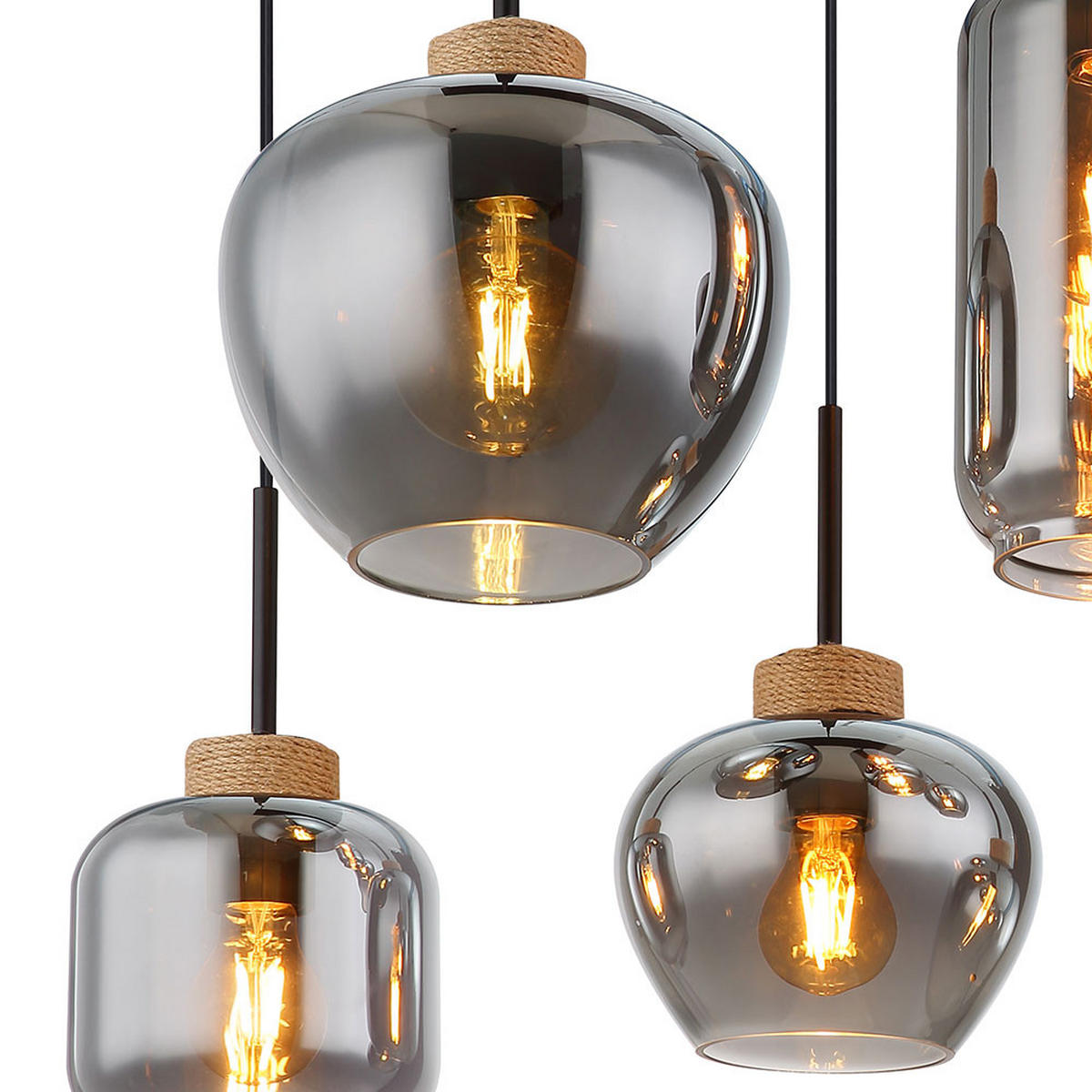 LED HÄNGELEUCHTE Metall Grau Rauchglas - Grau, Glas (80/40/120cm) - Globo Lighting