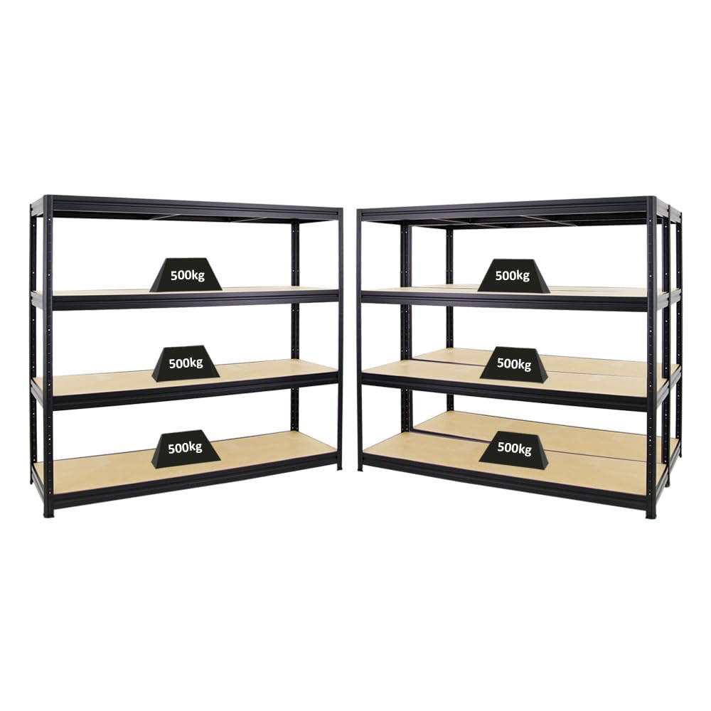 SCHWERLASTREGAL Dino 3er-Set mit 3x 180x200x60 cm Fachlast 500 kg Schwarz - Schwarz, Metall (600/180/60cm) - PROREGAL