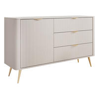 SIDEBOARD Lante 1D3S - Beige/Goldfarben, Holzwerkstoff/Metall (139/82/38cm) - MIRJAN24