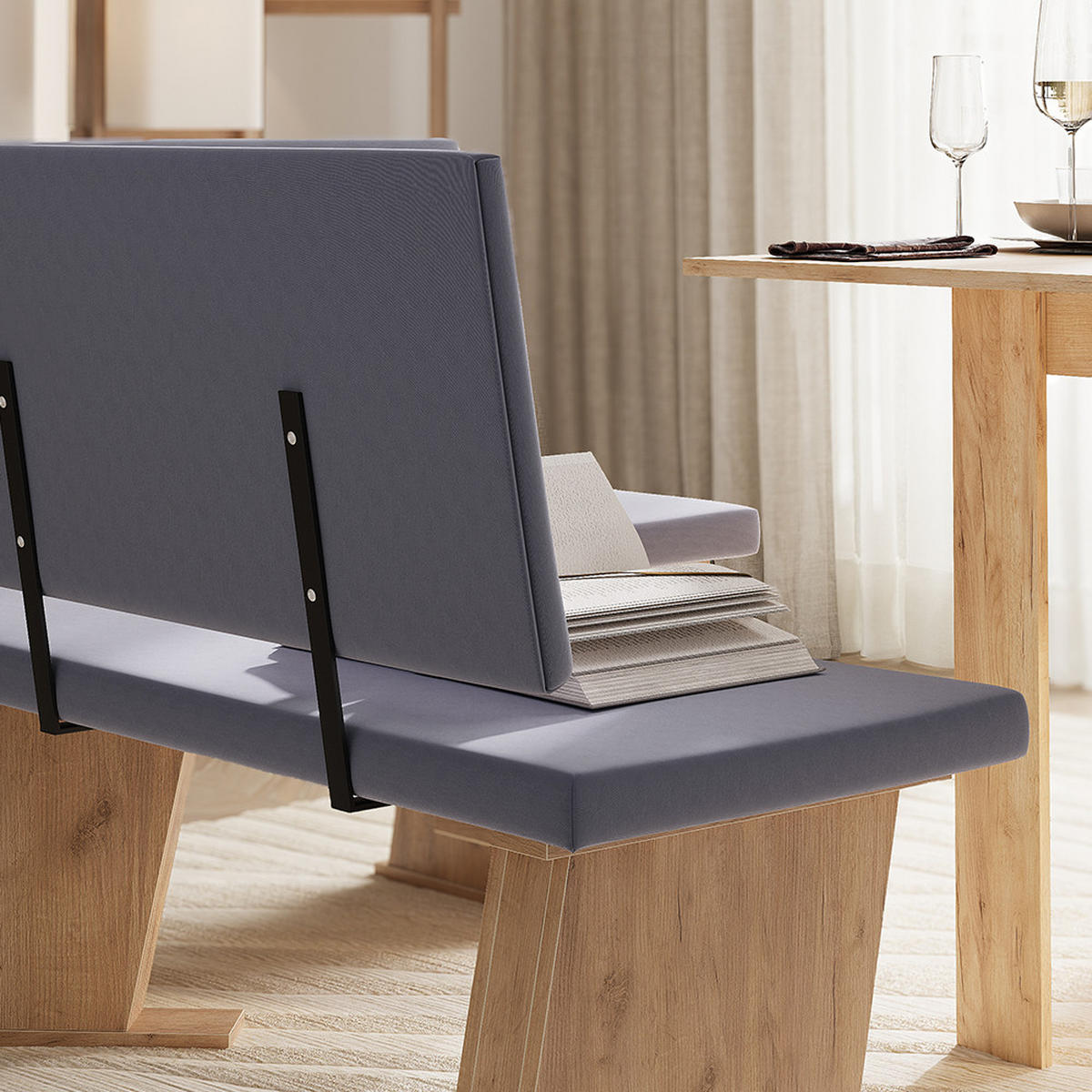 ESSZIMMER-ECKBANK Rivon, Goldkraft Eiche/Anthrazit, 150 x 120 cm Linke Ecke - Eichefarben/Anthrazit, Holzwerkstoff (150/86/120cm) - Vicco