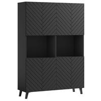 HIGHBOARD Phuket Graphit Schwarz, Fischgrätenmuster 120 / 39 / 168 cm - Graphitfarben/Schwarz, Holz/Holzwerkstoff (120/168/39cm) - Feldmann-Wohnen