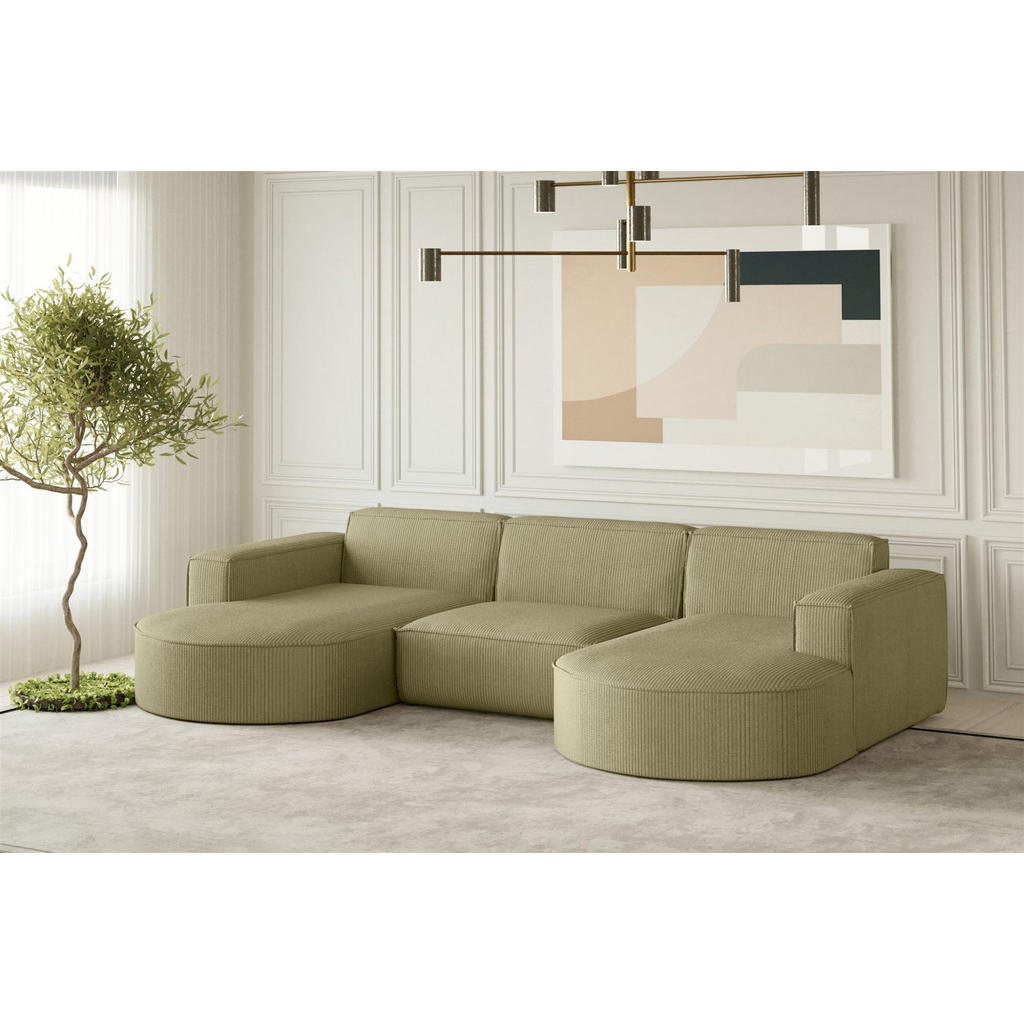Thumbnail - Fun Möbel Wohnlandschaft, Opal, Textil, U-Form, 299x78x165 cm, Wohnzimmer, Sofas & Couches, Wohnlandschaften, Wohnlandsc...