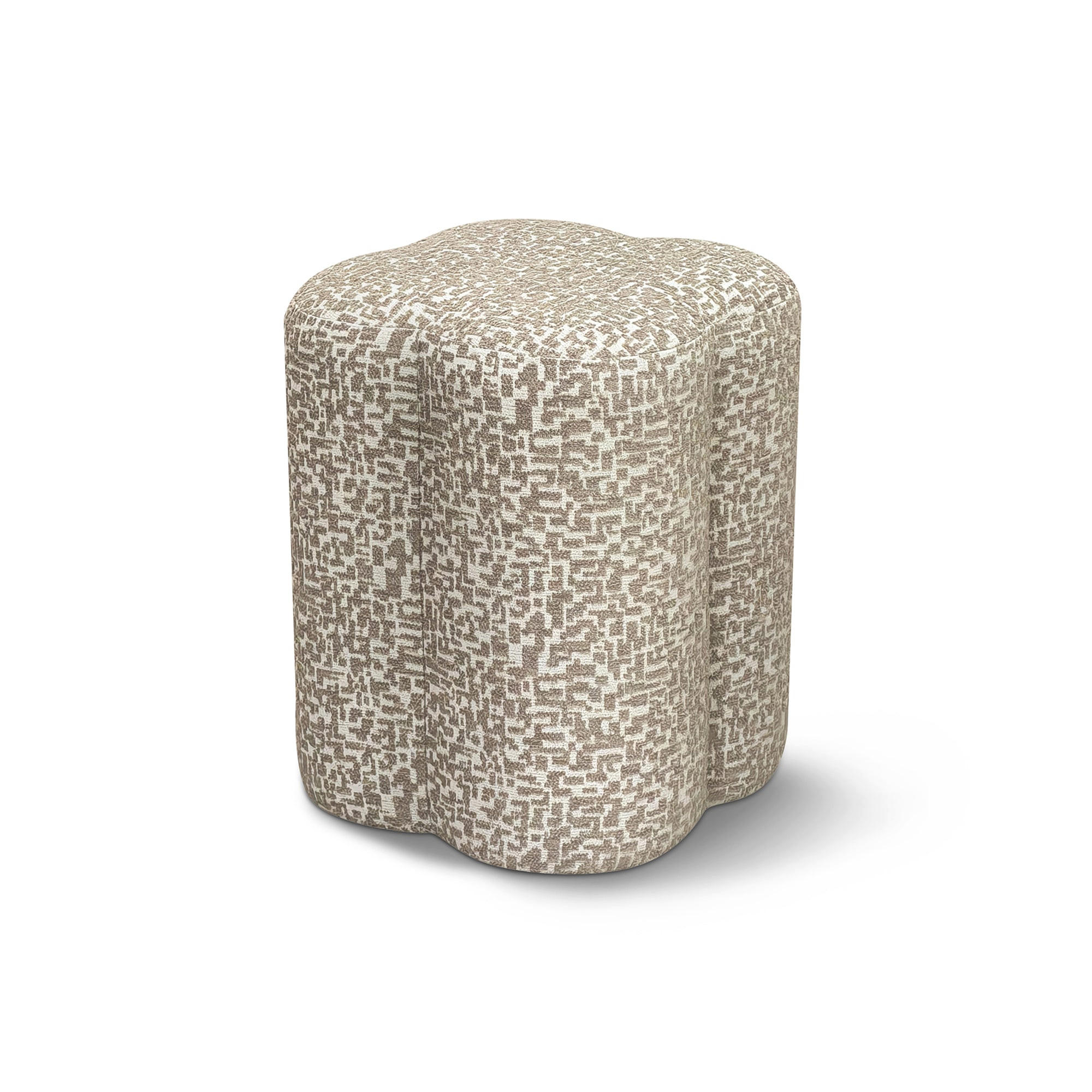 POUF LUCKY Strukturierter Stoff mit Muster Taupe 36cm - Taupe, Textil (36/45/36cm) - Sia Home