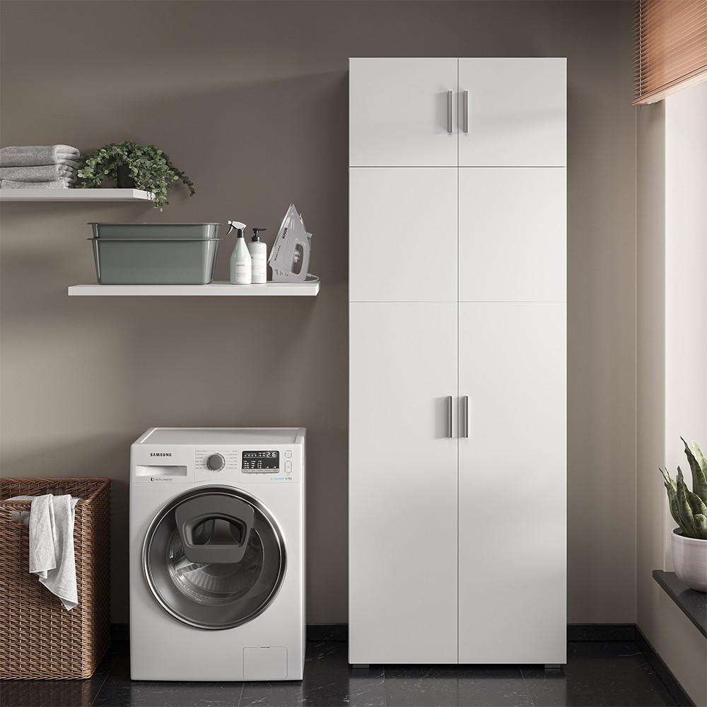 UNIVERSALSCHRANK Ingo Weiß 80 x 182.4 cm mit Schrankaufsatz - Weiß, Holzwerkstoff (80/182.4/37cm) - Vicco