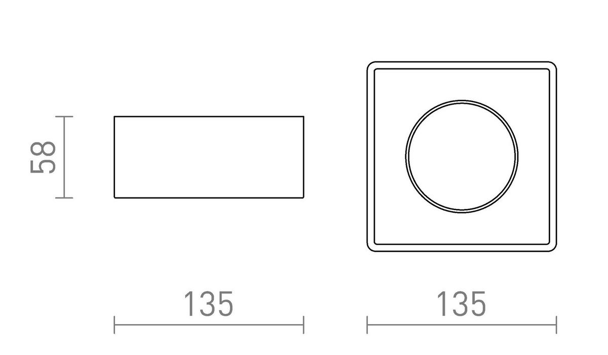 DECKENLEUCHTE FRAM SQ gips 7 W - Weiß, Stein (135/135/6cm) - Rendl