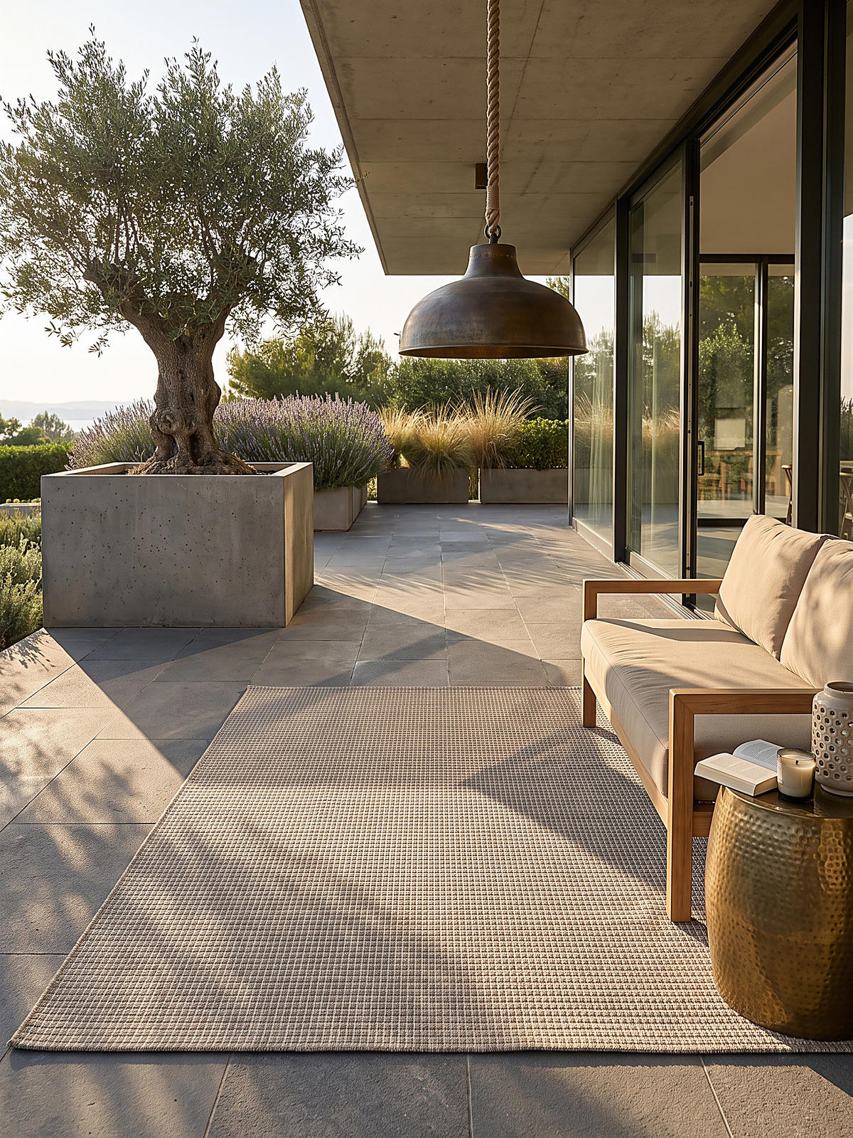 TEPPICH Flachgewebe, Outdoor, Fußbodenheizung-geeignet, VIGOLENO in Sand, 160 x 220 cm - Beige, Textil (160/220cm) - KADIMA DESIGN