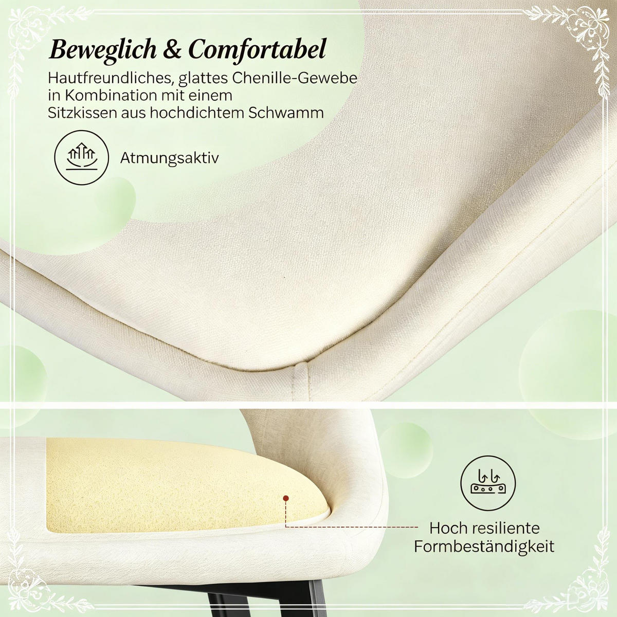 ARMLEHNSTUHL-SET DE-36192 2 Stück mit Lochmuster-Rückenlehne Beige - Beige, Metall (40/86/43cm) - ComfortXL