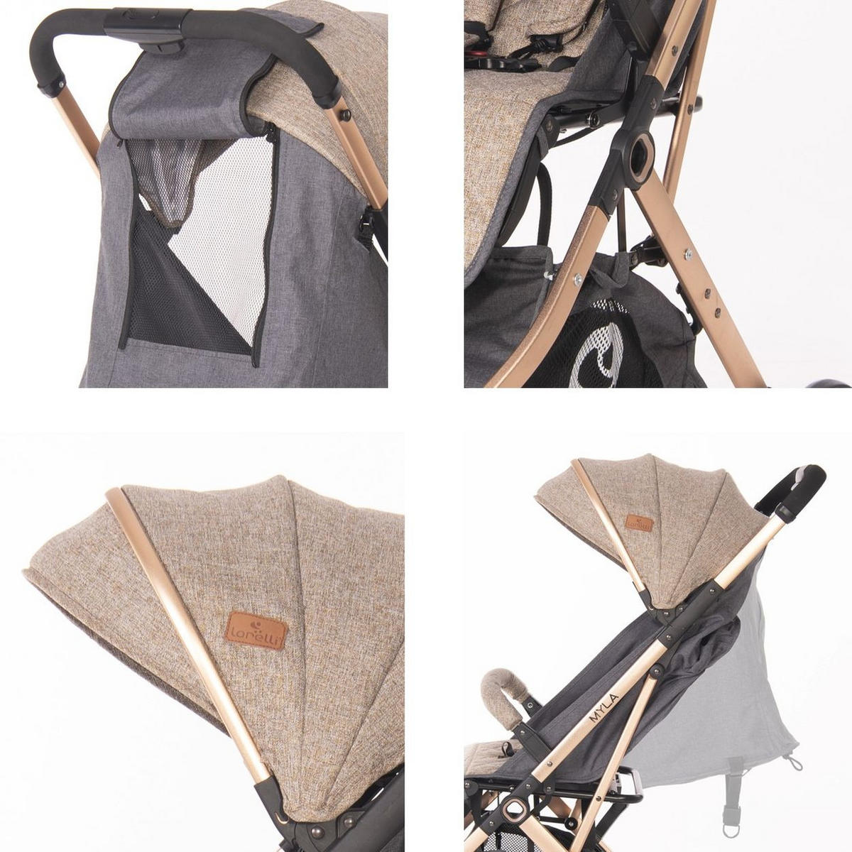 KINDERWAGEN Myla hellblau Aluminiumrahmen Korb Fußsack klappbar mit Zusatzgriff - Hellblau, Metall (89/49/102cm) - Lorelli