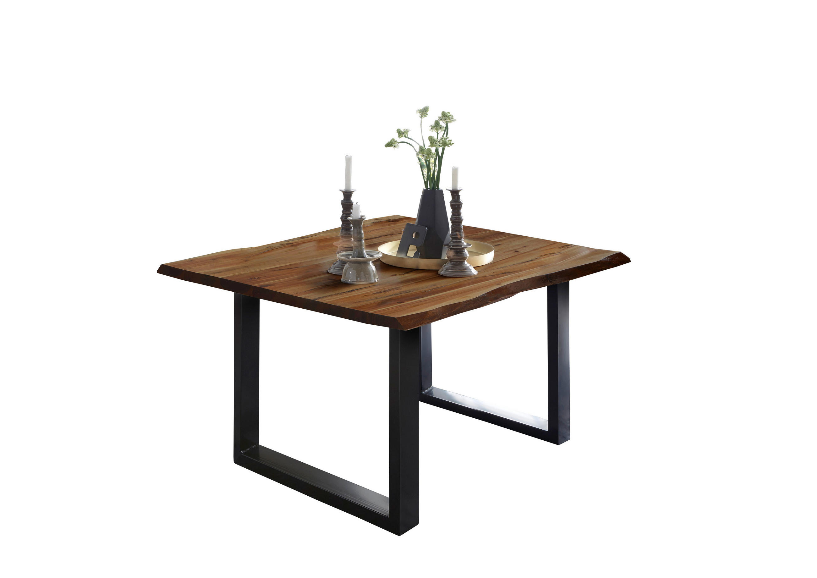 ESSTISCH NOAH - Schwarz/Braun, Holz/Metall (90/90/77cm) - SAM