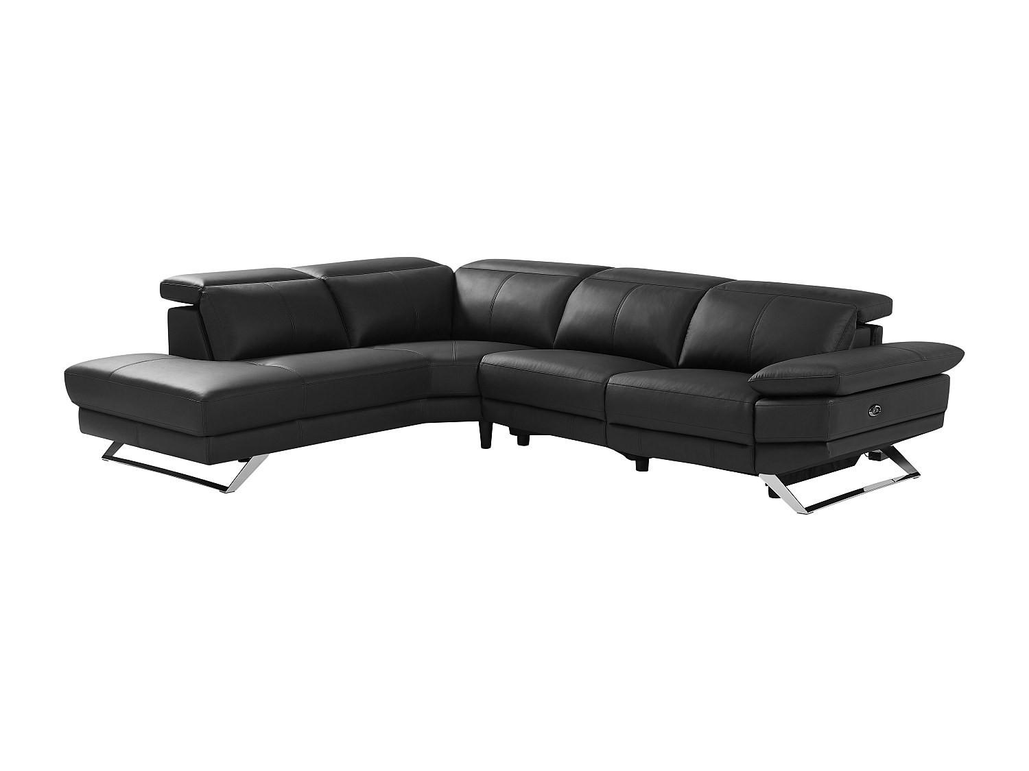 RELAXSOFA - 6 Personen-Sitzer - Leder - Schwarz - - Schwarz, Leder (299/76/239cm) - Vente-Unique