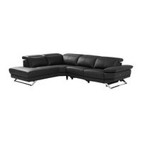 RELAXSOFA - 6 Personen-Sitzer - Leder - Schwarz - - Schwarz, Leder (299/76/239cm) - Vente-Unique