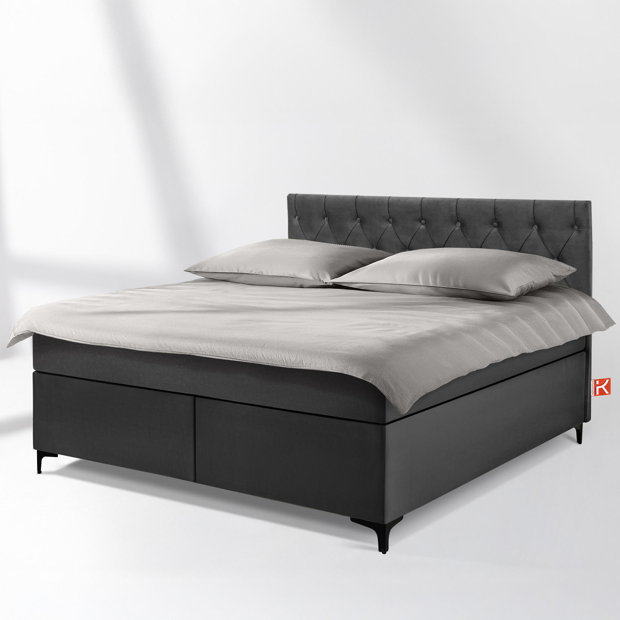 POLSTERBETT ARDEA, Anthrazit - Anthrazit/Schwarz, Holz/Holzwerkstoff (160/200cm) - KONSIMO®