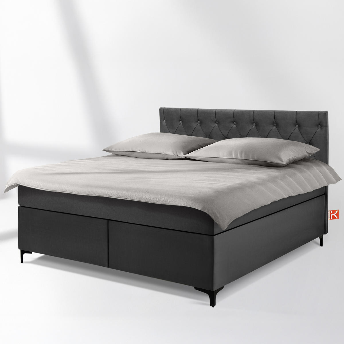POLSTERBETT ARDEA, Anthrazit - Anthrazit/Schwarz, Holz/Holzwerkstoff (160/200cm) - KONSIMO®