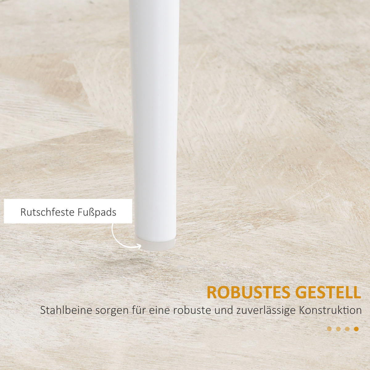 ESSZIMMERSTÜHLE, Kunstleder, Stahl, Weiß - Weiß, Kunststoff (50/97/41cm) - HOMCOM