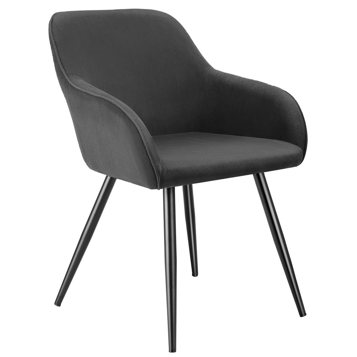 ESSZIMMERSTUHL 1er Set Marilyn 58 x 62 x 82 cm anthrazit/schwarz - Anthrazit/Schwarz, Kunststoff (62/82/58cm) - tectake