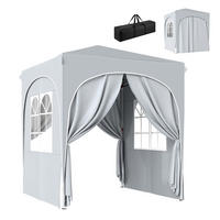 PAVILLON DE-14057 Pop-up 2/2 m, höhenverstellbar, UV50+, 4 Seitenwände Hellgrau - Hellgrau, Metall (203/251/203cm) - ComfortXL