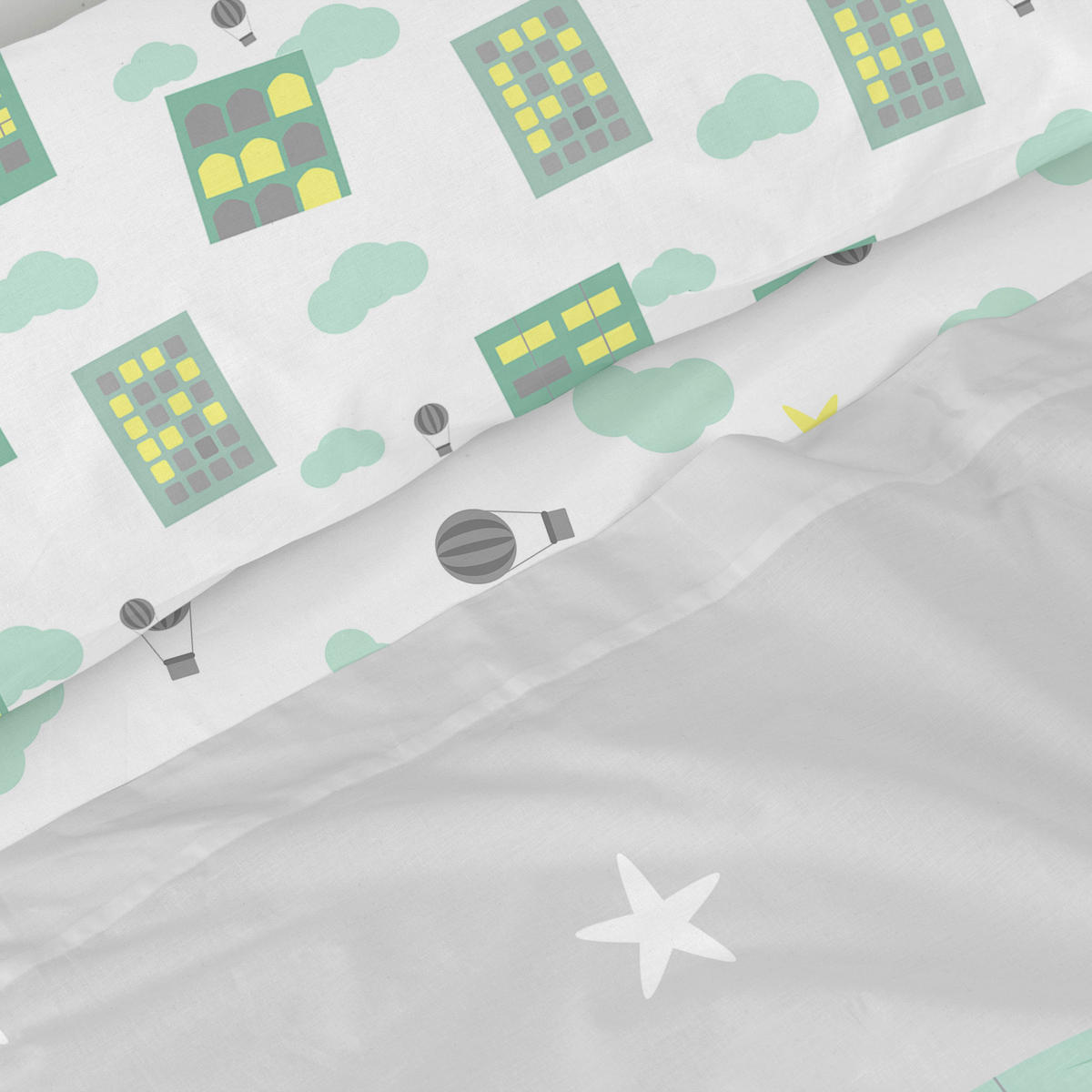 BETTWÄSCHE 2er-Set teiliges air balloon 180x270 cm mehrfarbig - Multicolor, Textil (180/270cm) - Happy Friday