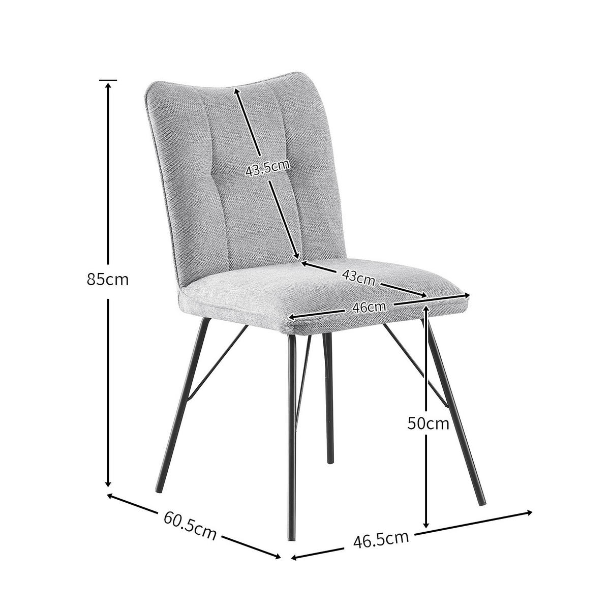 STUHL NELE Creme 2 Stück - Creme, Textil/Metall (46/85/60cm) - B&D Home