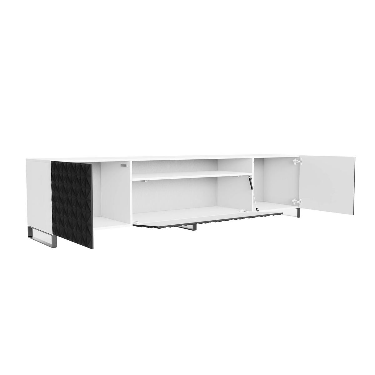 TV-SCHRANK CALI - Schwarz/Weiß, Holzwerkstoff (200/53/41cm) - Meblini