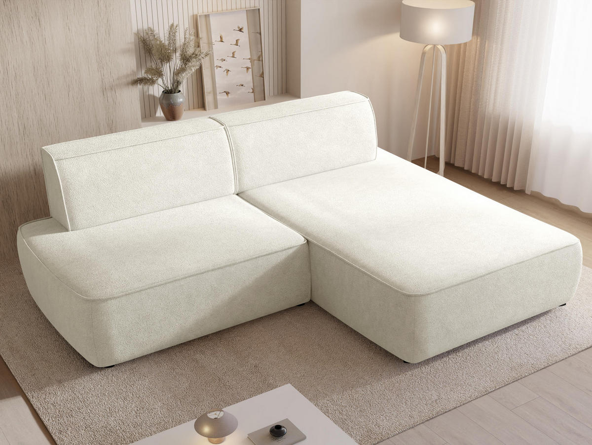 ECKSOFA Zuno, Seite: Rechts - Creme/Schwarz, Holz/Kunststoff (254/162cm) - MIRJAN24