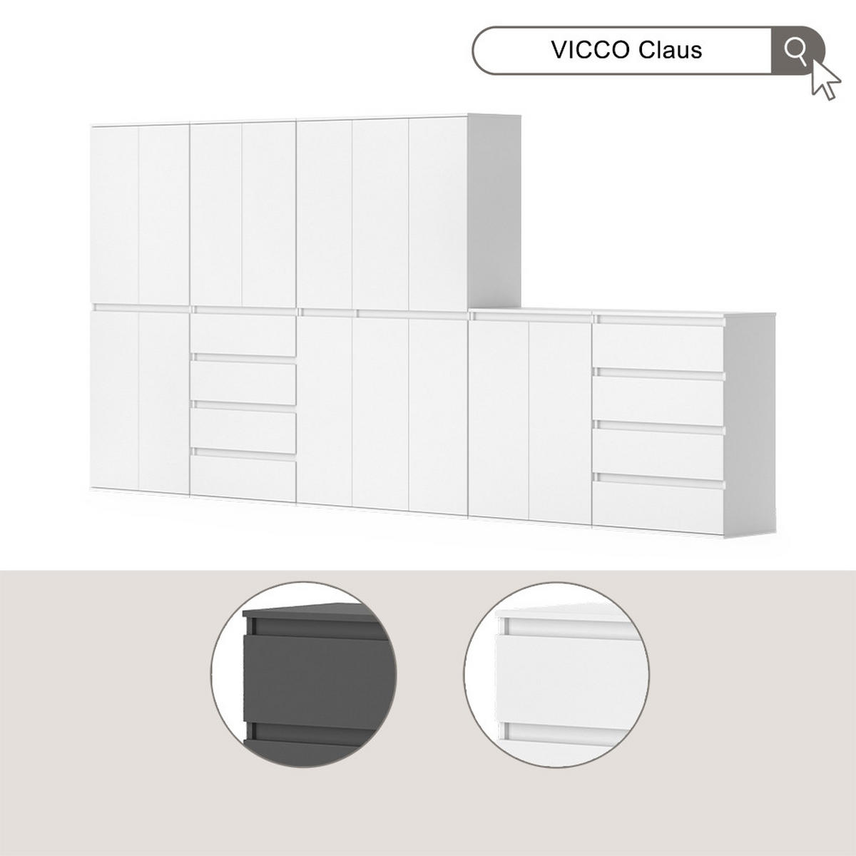 KOMMODE Claus Weiß 74 x 99.6 cm mit 4 Schubladen - Weiß, Holzwerkstoff (74/99.6/40cm) - Vicco