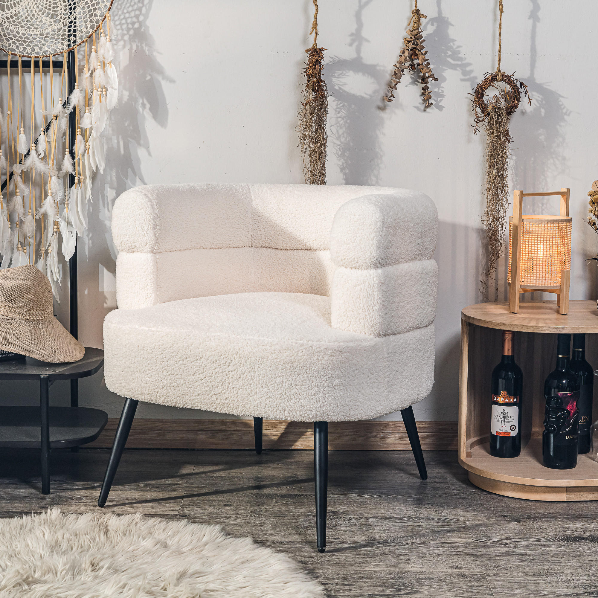 SESSEL Wolle Weiß - Weiß, Textil (67/69/64cm) - Nordlys