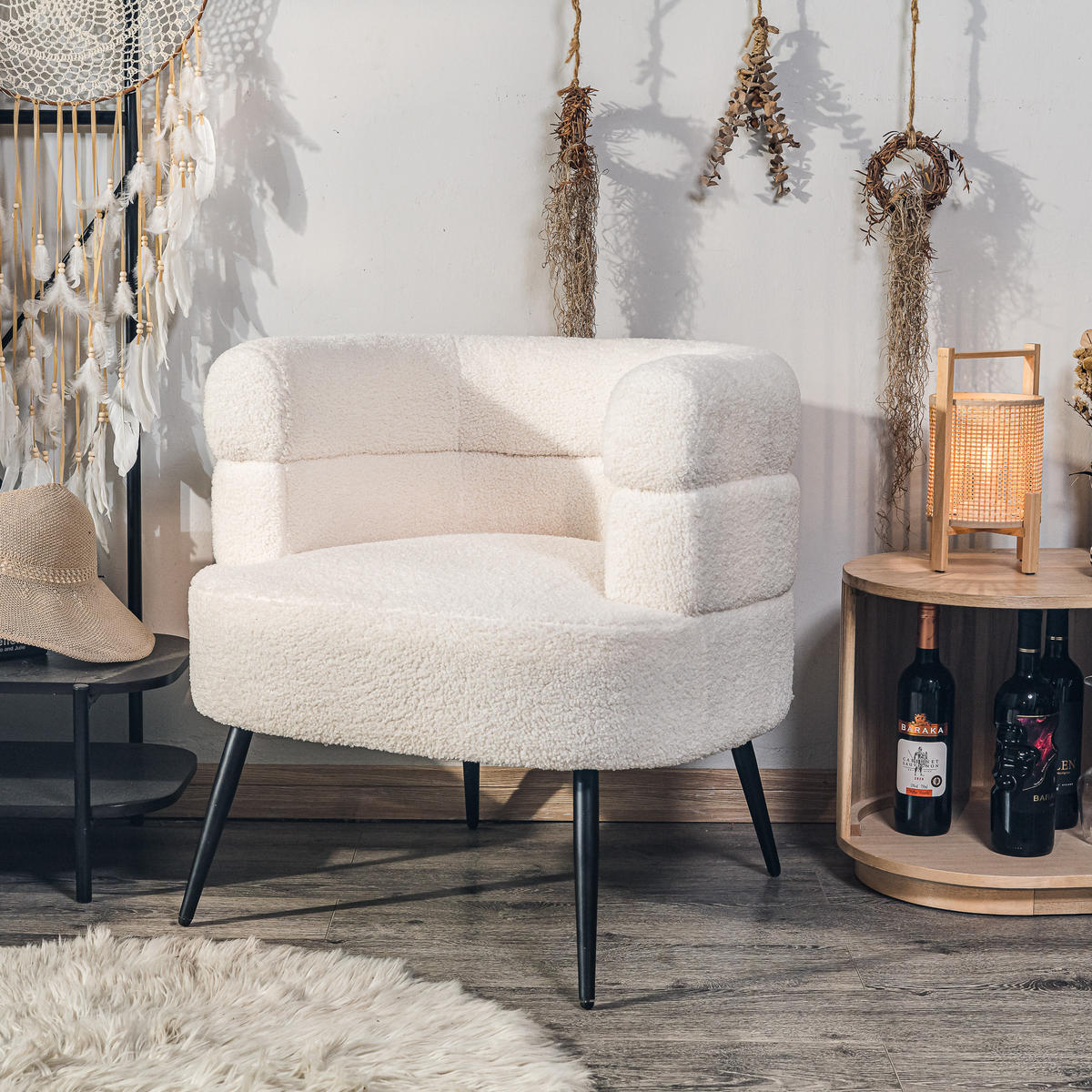 SESSEL Wolle Weiß - Weiß, Textil (67/69/64cm) - Nordlys
