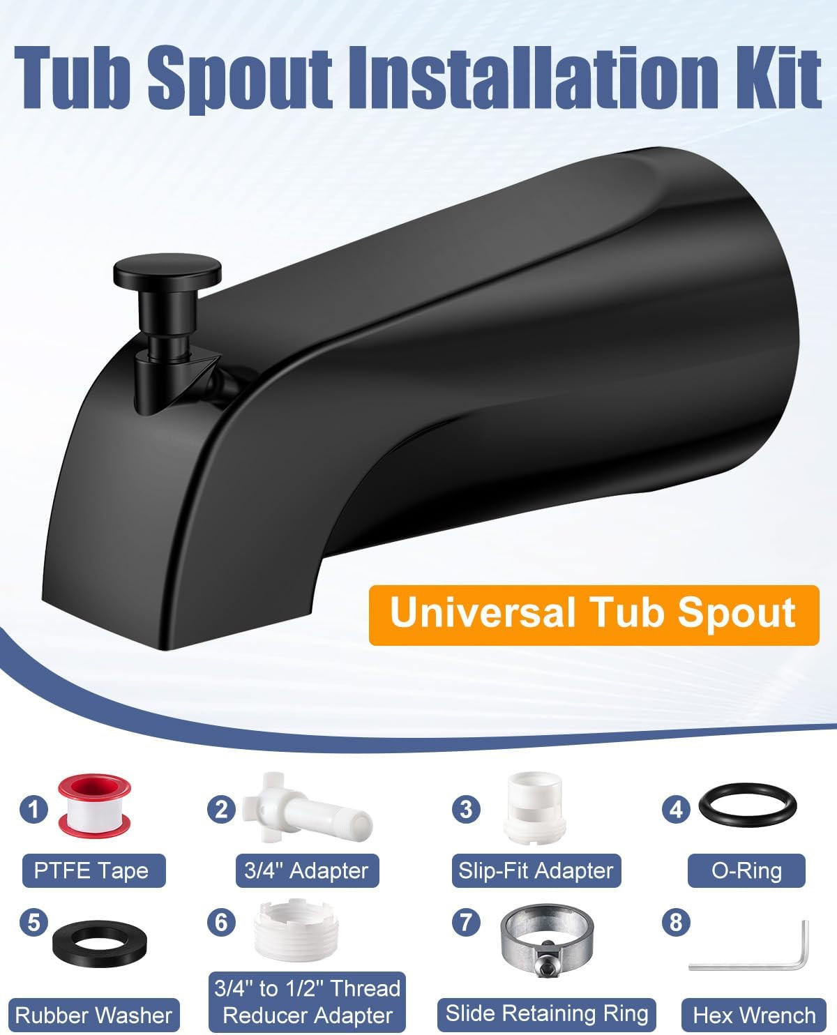 BADEWANNENARMATUR – Schwarz - Schwarz, Metall (15/7/8cm)