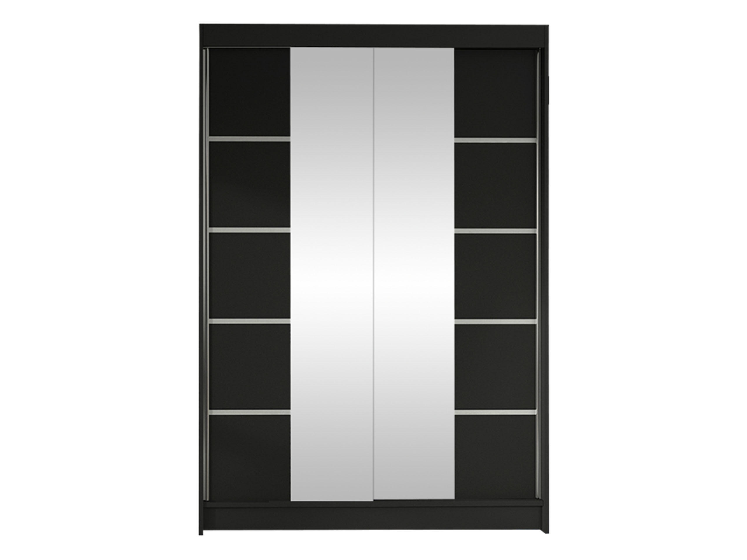SCHWEBETÜRENSCHRANK Lino V - Schwarz, Holzwerkstoff/Metall (120/200/58cm) - MIRJAN24