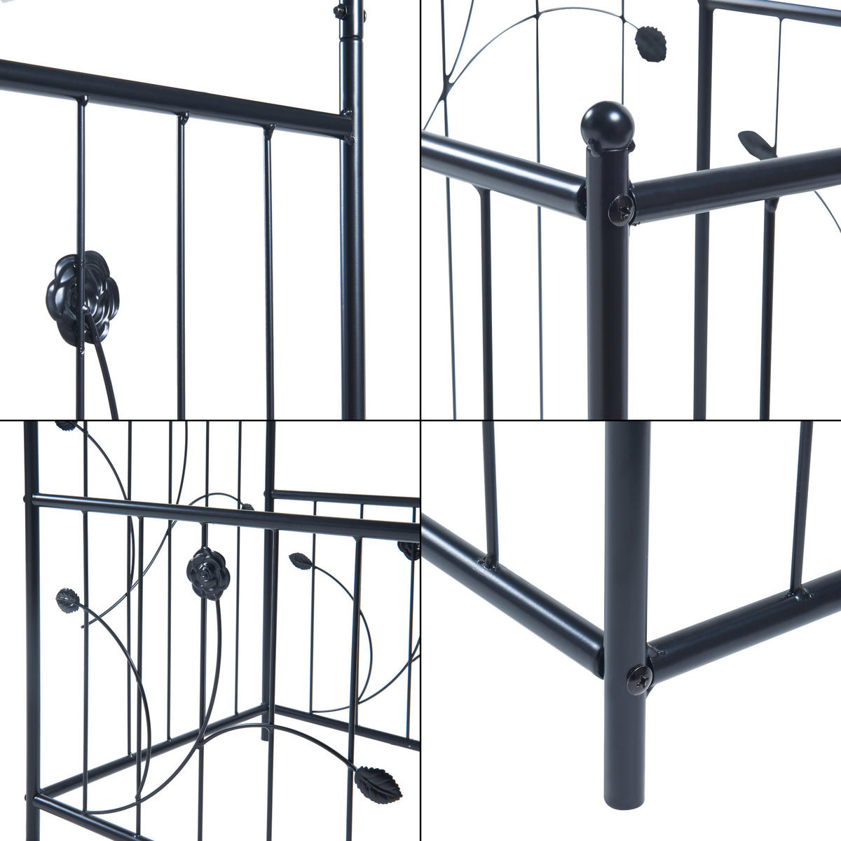 ROSENBOGEN Barisciano - Schwarz, Metall (202/220/50cm) - casa.pro