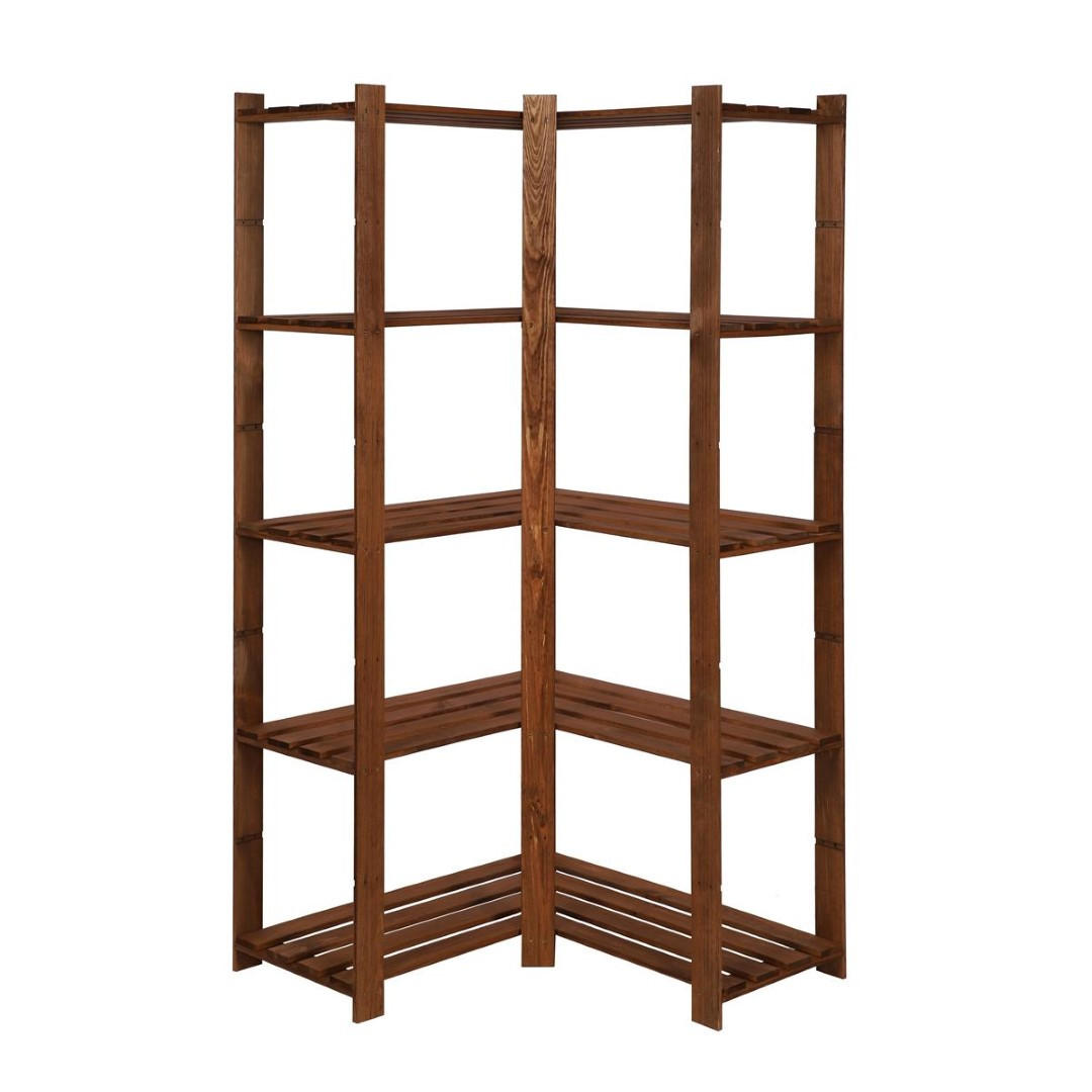 ECKREGAL PINEPEAK 170x85x38cm 5 Fachboden 1,2cm dickes Kiefernholz Braun - Braun, Holz (85/170/38cm) - PROREGAL