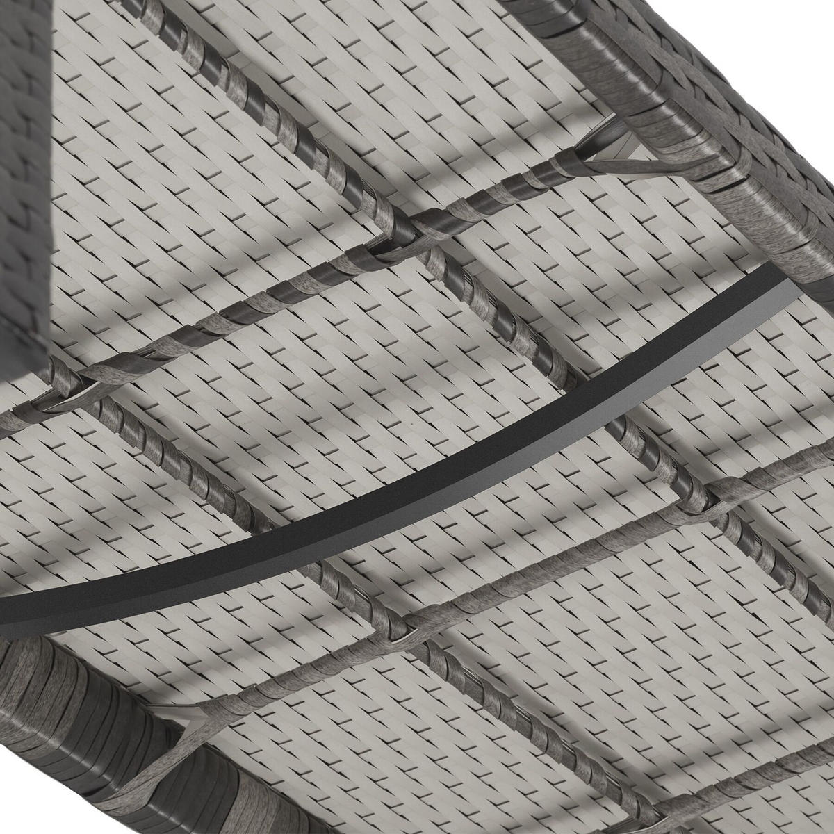RATTAN-GARTENBANK Murat, 125 x 62,5 x 90 cm, inklusive Schutzhülle, grau - Grau, Kunststoff (125/90/62.5cm) - tectake