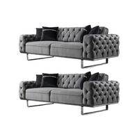 SITZGARNITUR Roma Grau Stellvariante:2+2 - Grau, Holz (180/81/103cm) - Villa Möbel