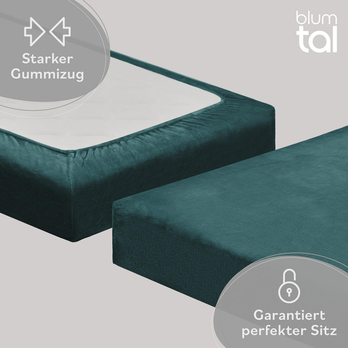 SPANNBETTLAKEN Cashmere Touch 180x200 cm Plüsch Petrol - Petrol, Textil (200/180cm) - Blumtal