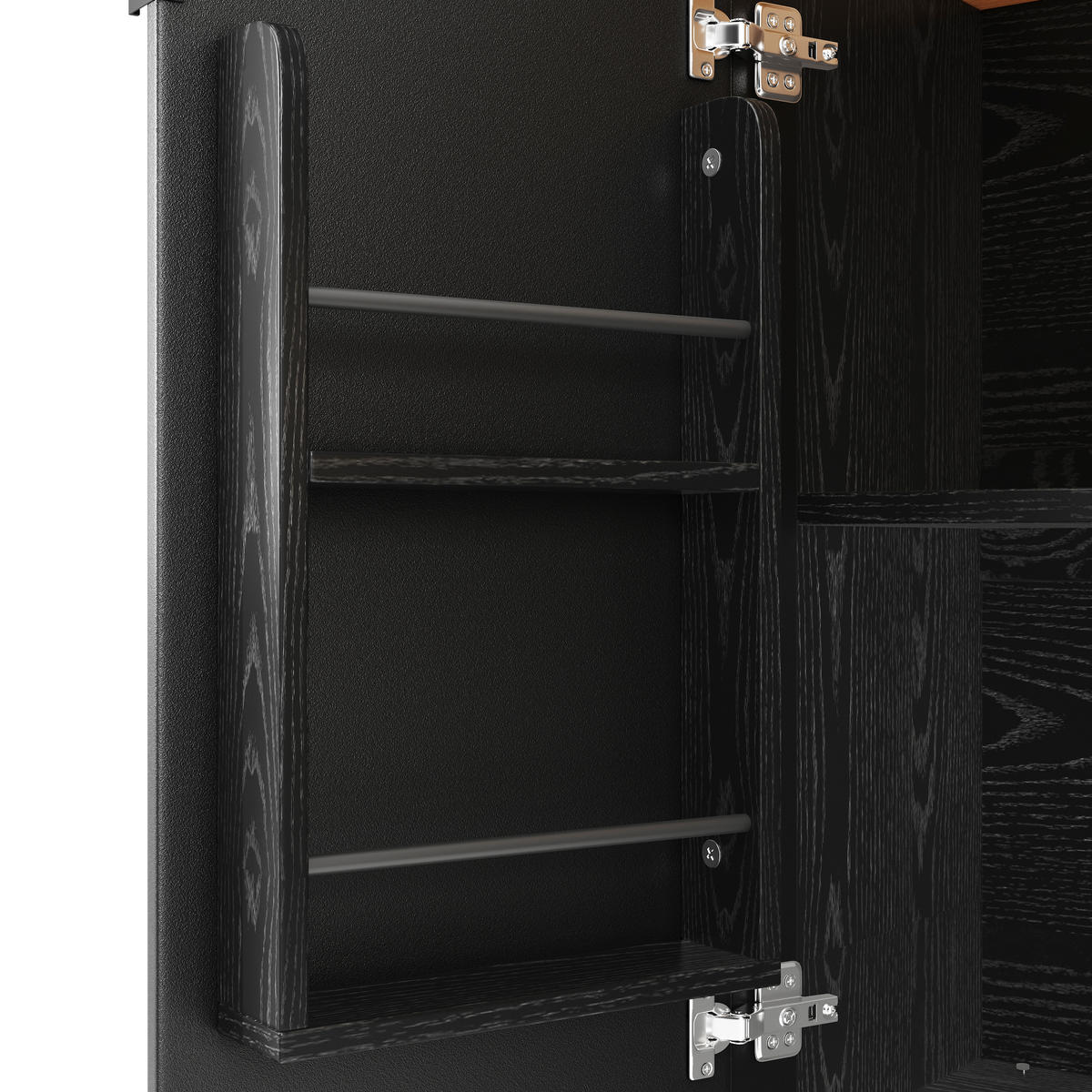 KÜCHENINSEL 130cm Küchenwagen Ausziehbar Weiß Schwarz - Schwarz, Holzwerkstoff (130/92/45cm) - FLIEKS