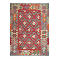 HANDWEBTEPPICH Kelim Gashgai Rot 211/156 cm Schurwolle - Rot, Textil (156/211cm) - Looma