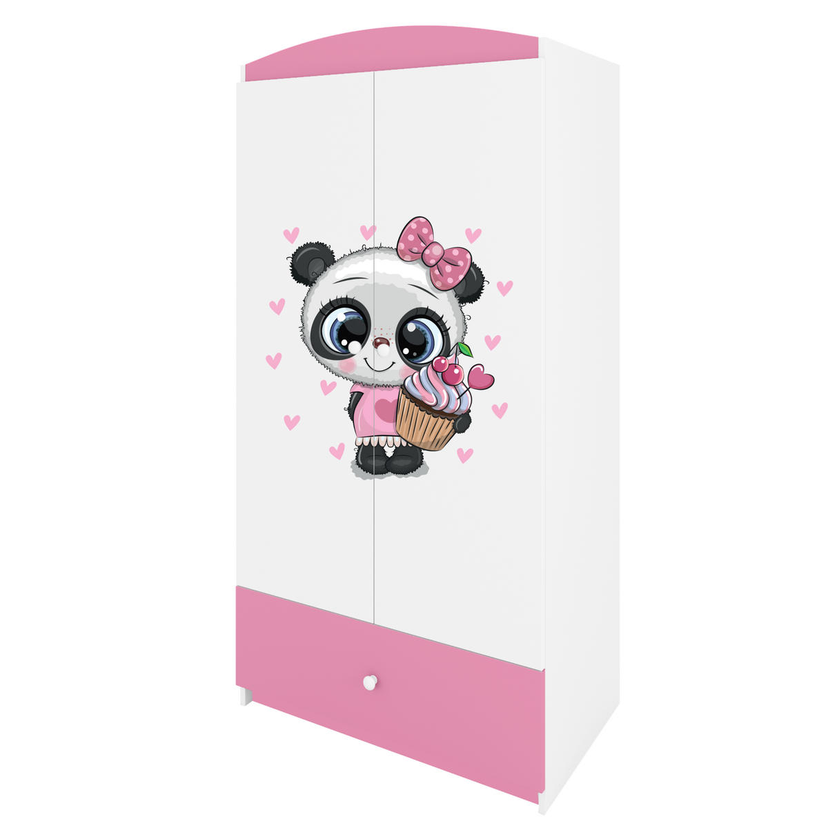 KINDERKLEIDERSCHRANK Panda 90/175/52 - Hellrosa, Holzwerkstoff (90/175/52cm) - Kocot Kids