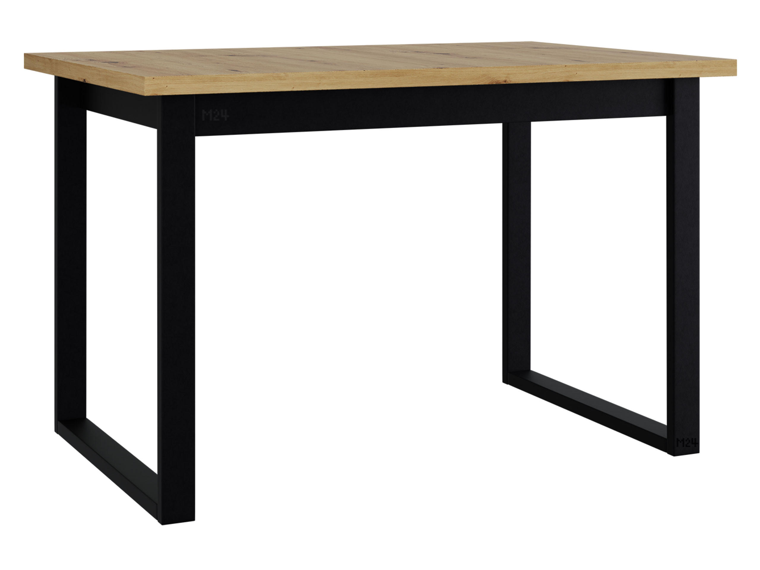 ESSTISCH Ikon III S - Schwarz/Eiche Artisan, Holzwerkstoff/Metall (80/120/79cm) - MIRJAN24