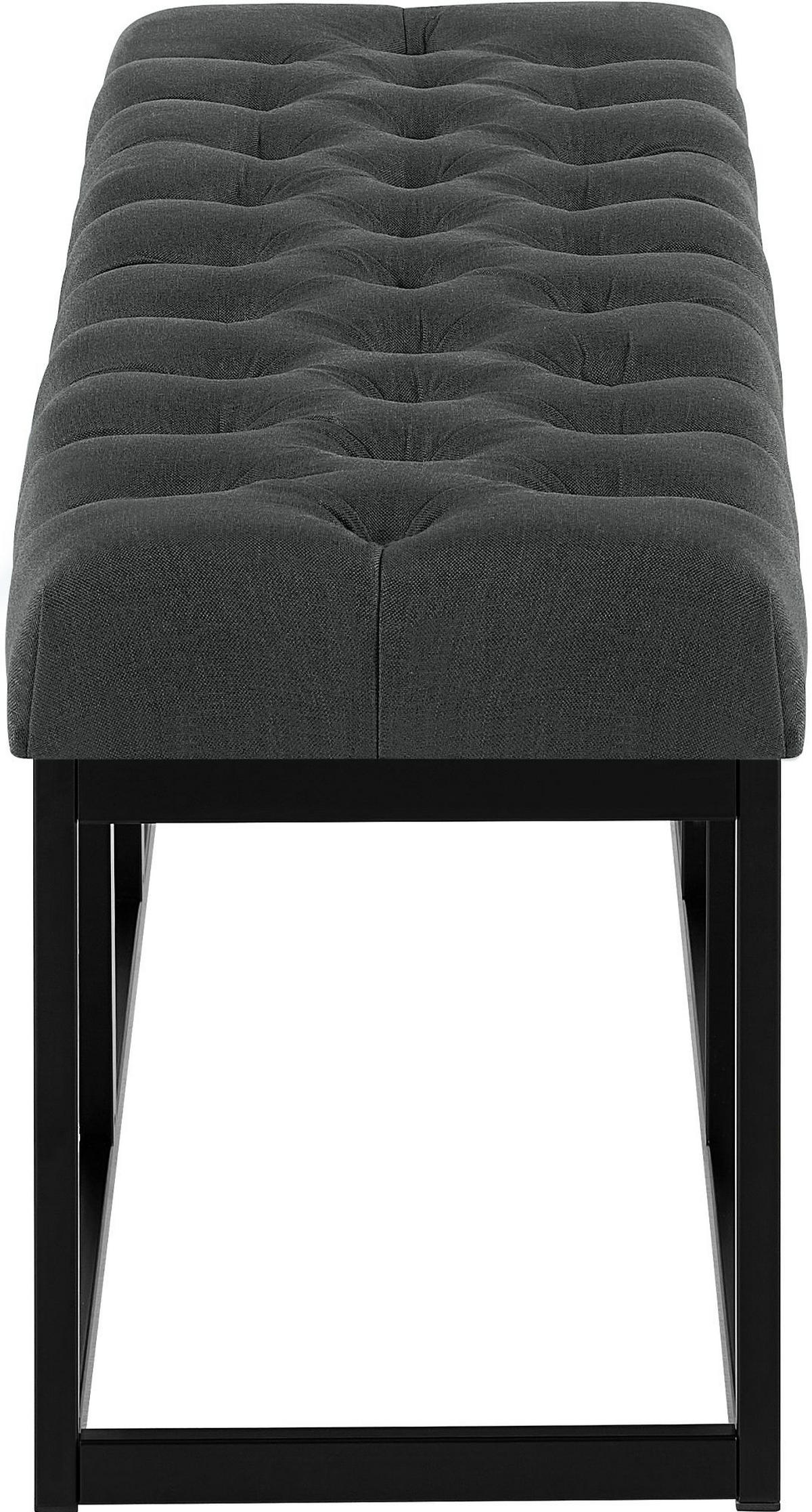 SITZBANK 150/38 cm Stoff Dunkelgrau - Dunkelgrau/Schwarz, Textil/Metall (150/46/38cm) - CLP