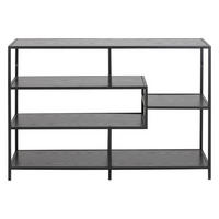 KONSOLE Industrial Style Schwarzes Metall Holz L114 TRESCA - Schwarz, Holz (114/35/78cm) - Miliboo