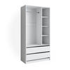 KLEIDERSCHRANK Elmo Weiß 100 x 200 cm mit 2 Schubladen - Weiß, Holzwerkstoff (100/200/50cm) - Vicco