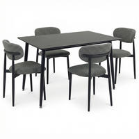 ESSGRUPPE NORA AZUL 5er Set schwarz - Schwarz, Holzwerkstoff/Metall - IDIMEX