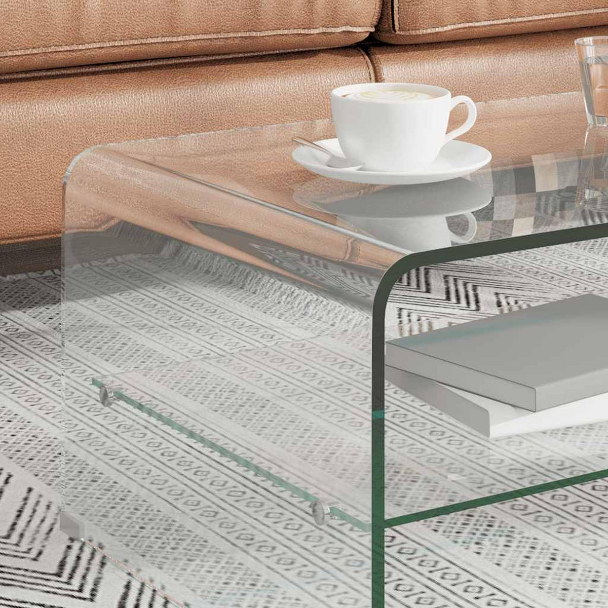 COUCHTISCH Transparent 50/45/33 Cm Hartglas - Klar, Glas (50/45/33cm) - vidaXL